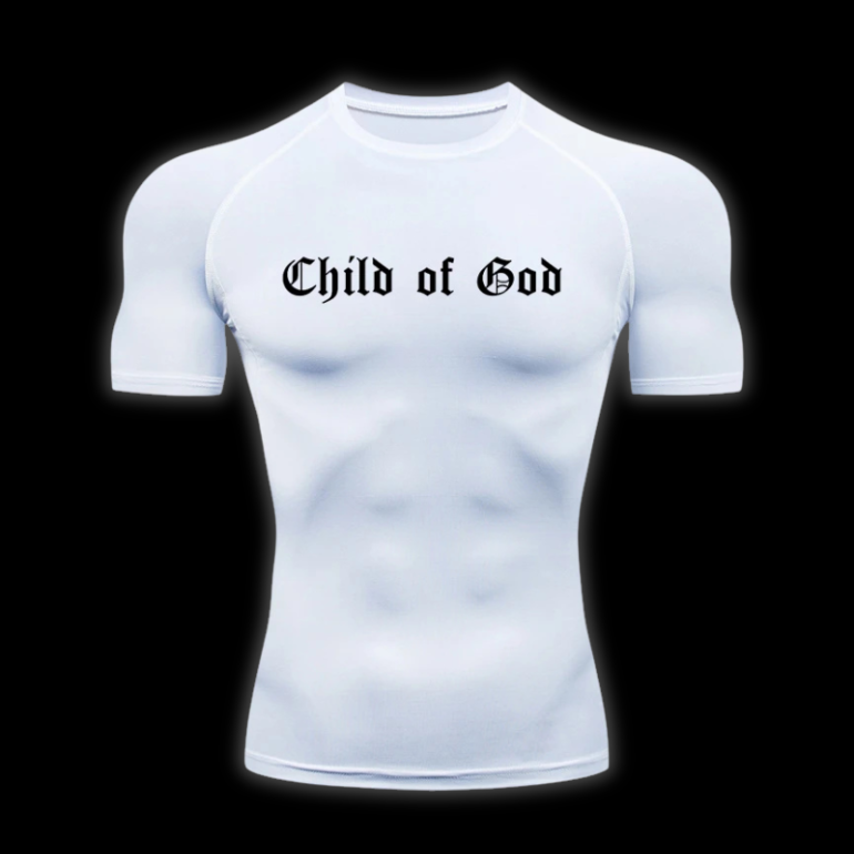LuxCrux™ Child Of God Short-Sleeved Compression Shirt