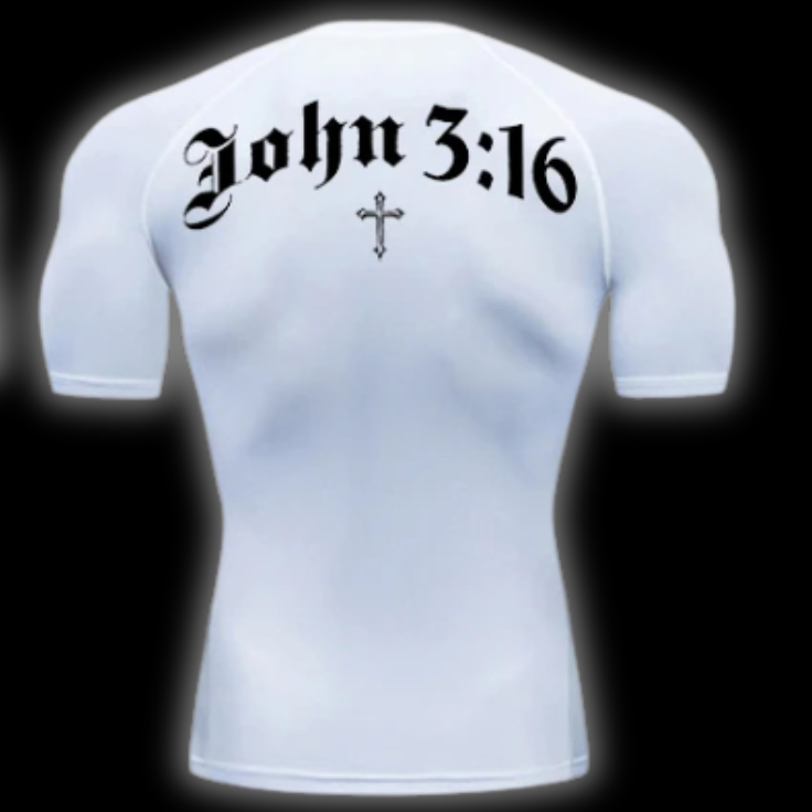 LuxCrux™ John 3:16 Short-Sleeved Compression Shirt