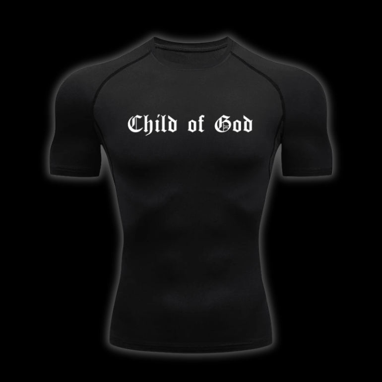LuxCrux™ Child Of God Short-Sleeved Compression Shirt