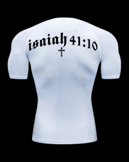 LuxCrux™ Isaiah 41:10 Short-Sleeved Compression Shirt