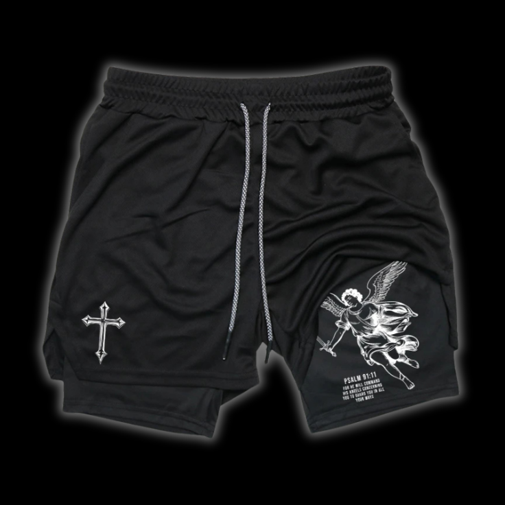 Front View of LuxCrux Angel Shorts