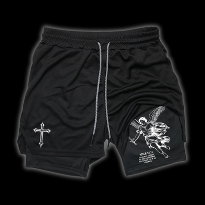 Front View of LuxCrux Angel Shorts