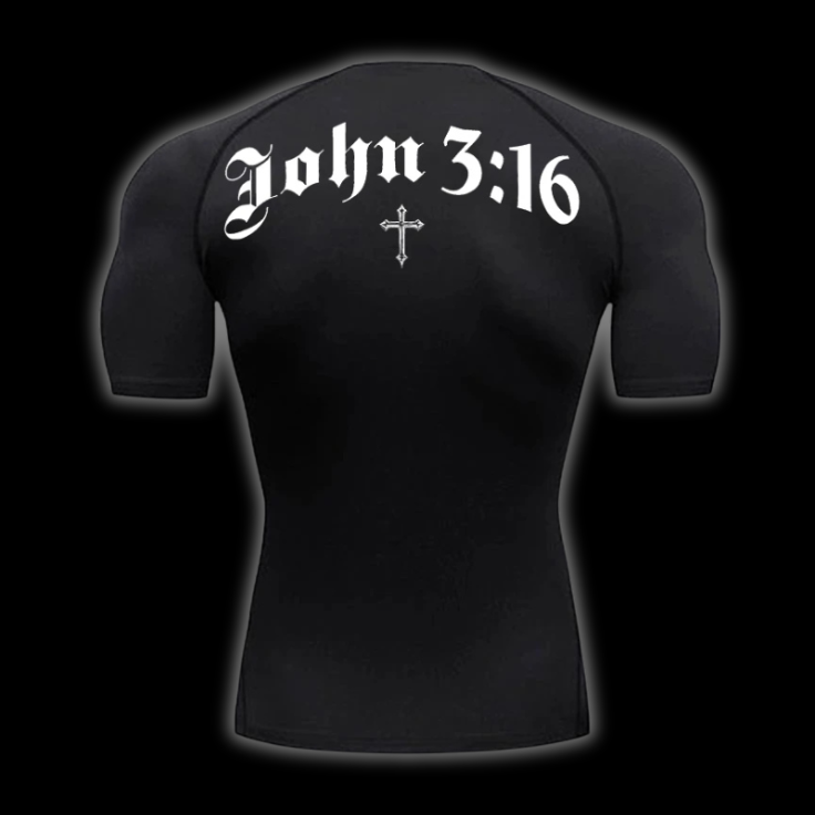 LuxCrux™ John 3:16 Short-Sleeved Compression Shirt