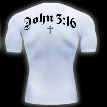 LuxCrux™ John 3:16 Short-Sleeved Compression Shirt